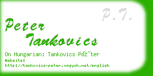 peter tankovics business card